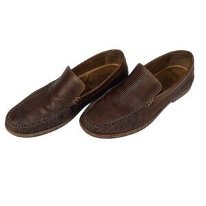 Tommy Bahama Felton Brown Leather Loafers Mens Size 11 M Slip On Perforated